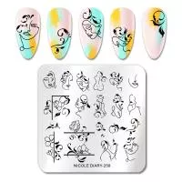 Nicole Diary, Пластина для стемпинга 6*6 см 52245 ND-258, 1 шт