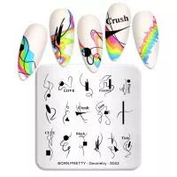 Born Pretty, Пластина для стемпинга 6*6 см 52113 BP-S002 Geometry, 1 шт