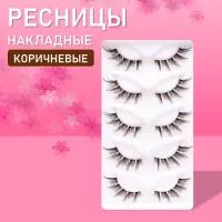 Коричневые накладные ресницы TZong 02