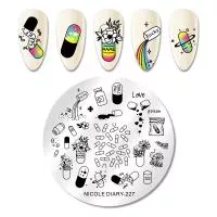 Nicole Diary, Пластина для стемпинга 5*5 см 51565 ND-227, 1 шт