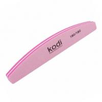 Баф для ногтей Kodi в форме "Полумесяц абразивность 100/180 цвет:розовый (178/30/12)