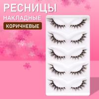 Коричневые накладные ресницы TZong 03