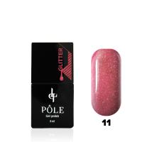 Гель-лак POLE - Glitter №11 - розовое мерцание (8 мл.)