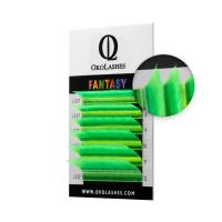 Ресницы Oko Lashes Fantasy Неон Зеленый mix (6 линий)