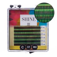 Ресницы цветные SHINE (зеленые), микс, 6 лент