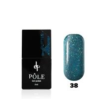 Гель-лак POLE - Glitter №38 - голубой дождь (8 мл.)