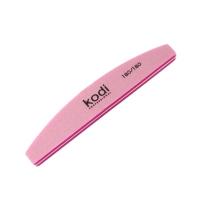 Баф для ногтей Kodi в форме "Полумесяц" абразивность 180/180 цвет:розовый  (178/30/12)