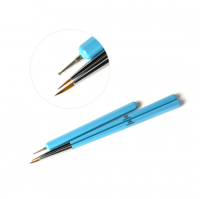 Набор кистей TNL для росписи ногтей 2 шт. + дотс (голубой)