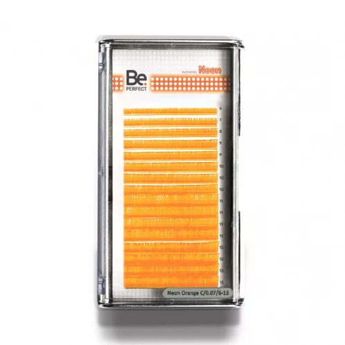 Цветные ресницы Be Perfect Neon Orange MIX 16 линий